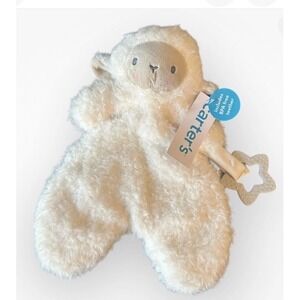 New Carter's Baby White Lamb Teether Lovey Plush Security Blanket Toy
